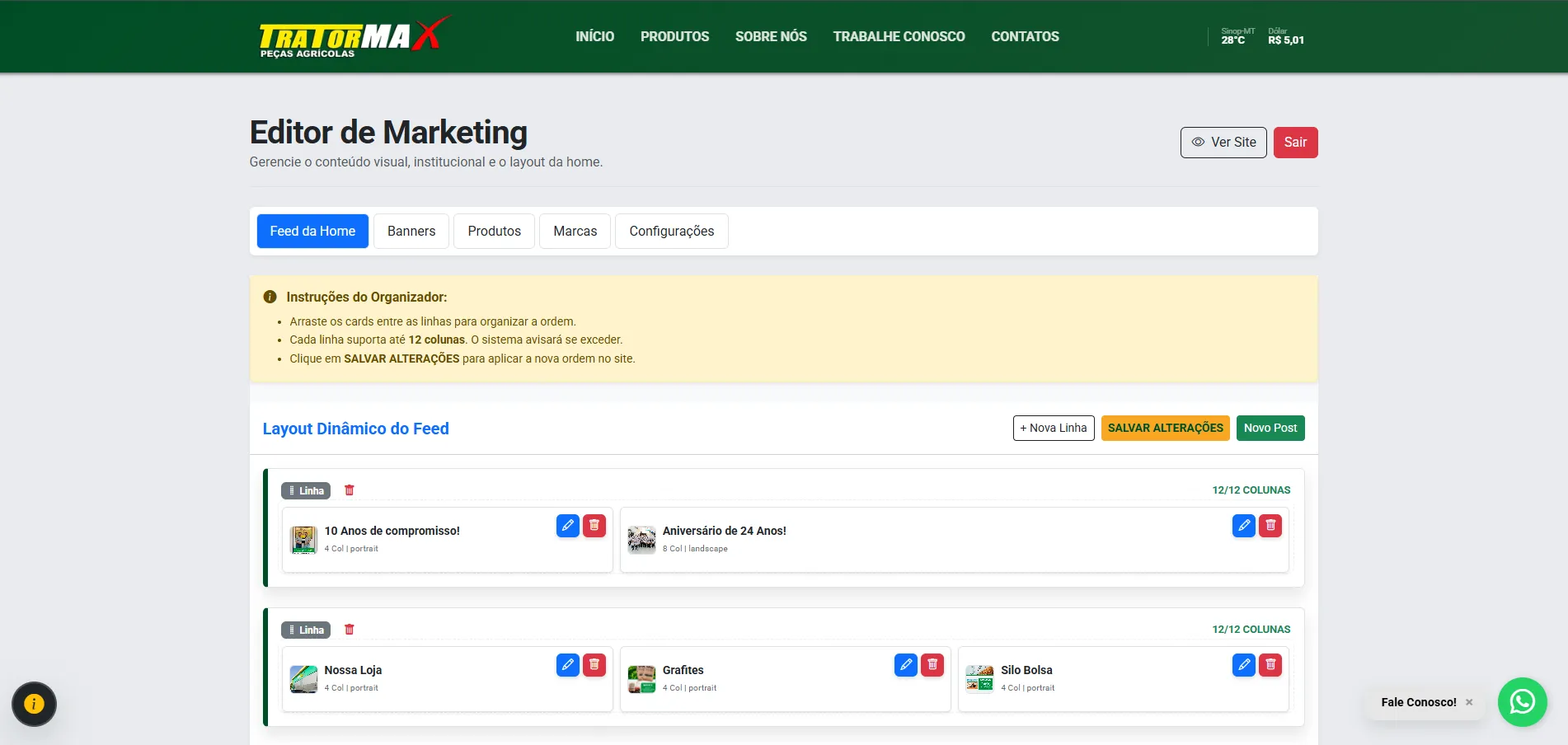 Print 4 de Site Institucional TratorMax
