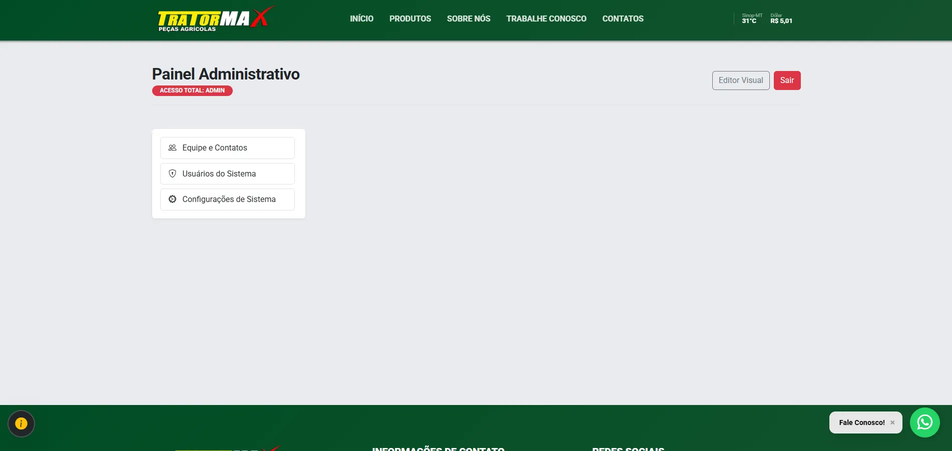 Print 6 de Site Institucional TratorMax